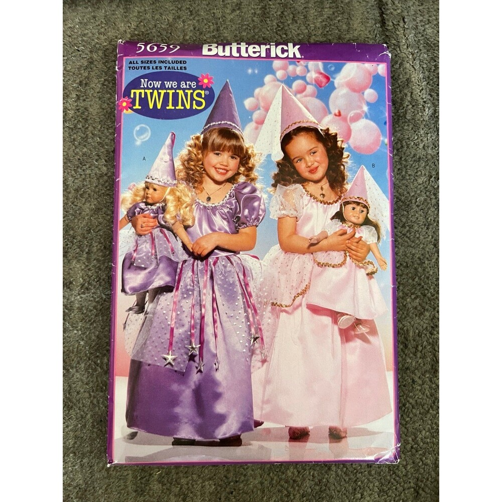 Butterick 5659 Girls Princess & 18" Doll Matching Costume Sewing Pattern Uncut